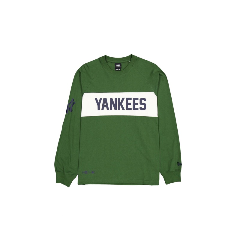 New York Yankees Color Block Douglas Fir Long Sleeve T-Shirt XS