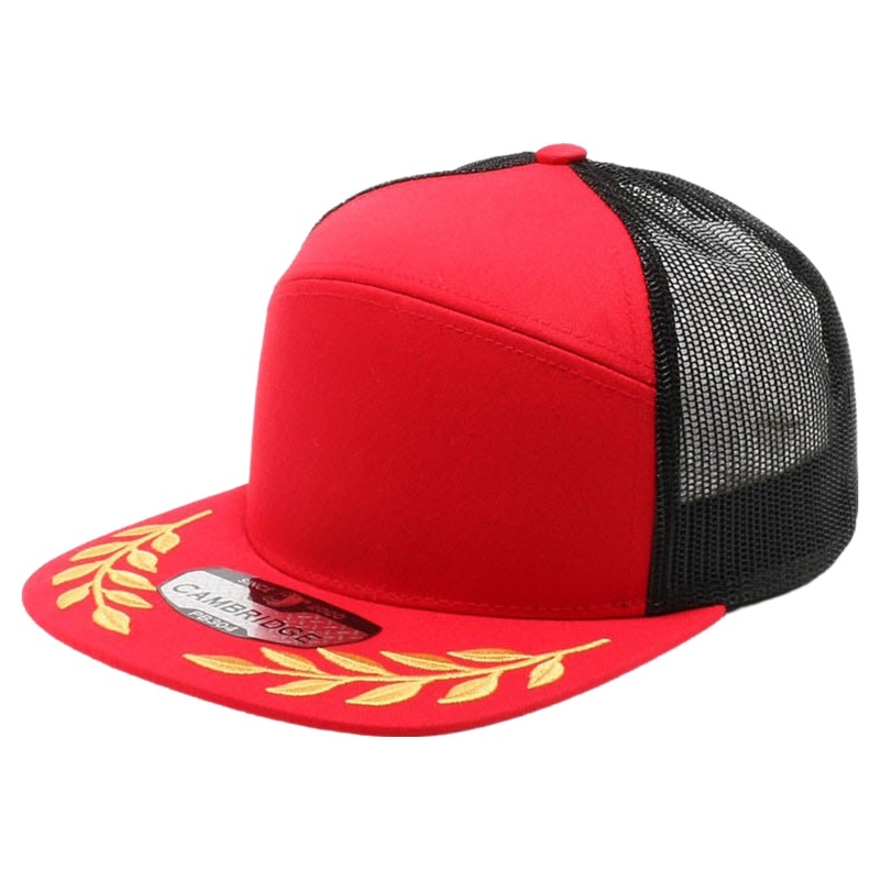 Pitbull Cambridge PB304 6 Panel Camper Bay Leaf Trucker Hat Black