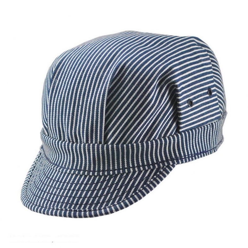 Striped Cotton Engineer Cap BLUE/WHITE S/M