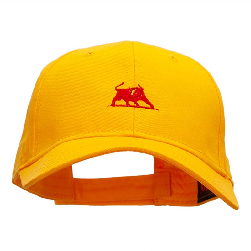 The Crimson Bull Embroidered Low Profile Cap Gold One Size