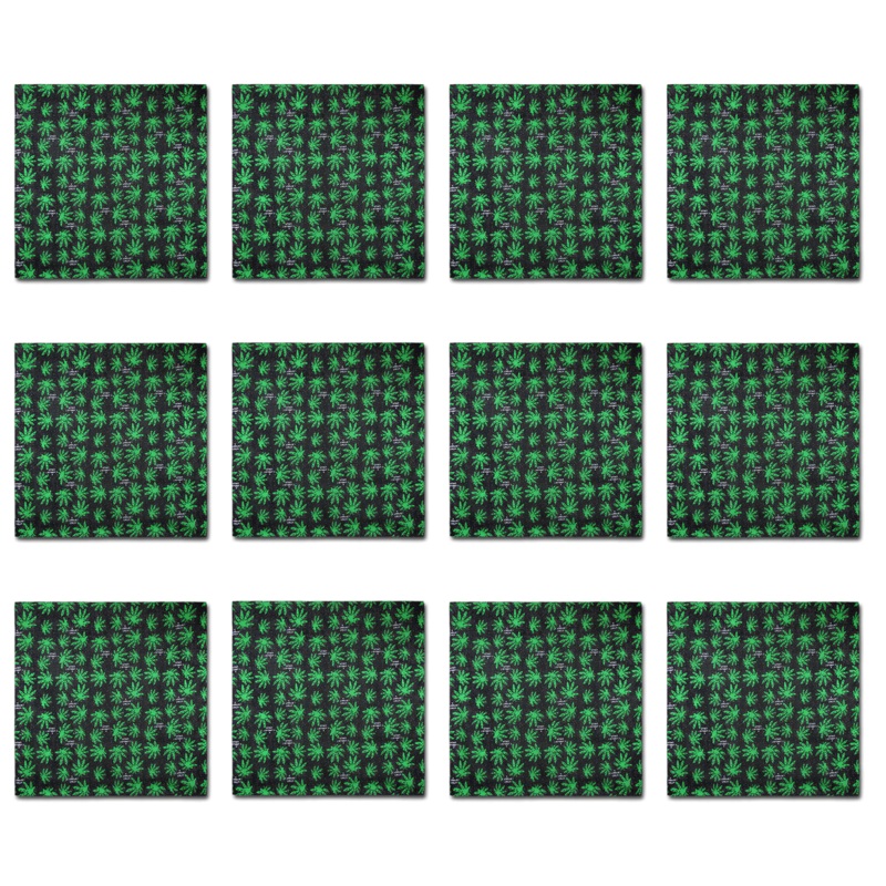 Bandanas – 12 Pack, 100% Cotton, Green Leaf – Bandannas, Bandana, Bandanna, Size: 22″ x 22″ Green Leaf