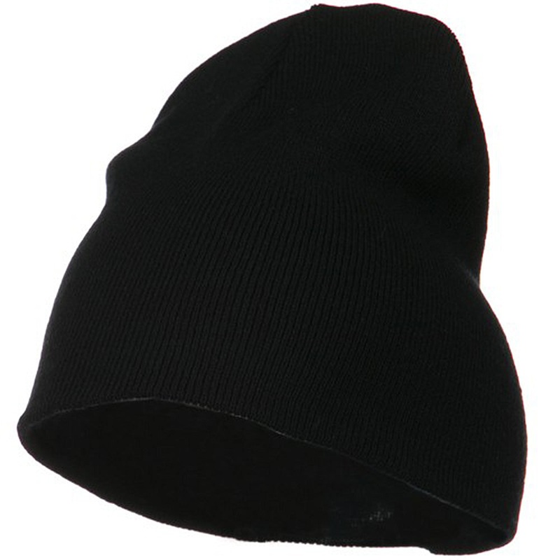 Big Size Acrylic Short Beanie Black XL-3XL
