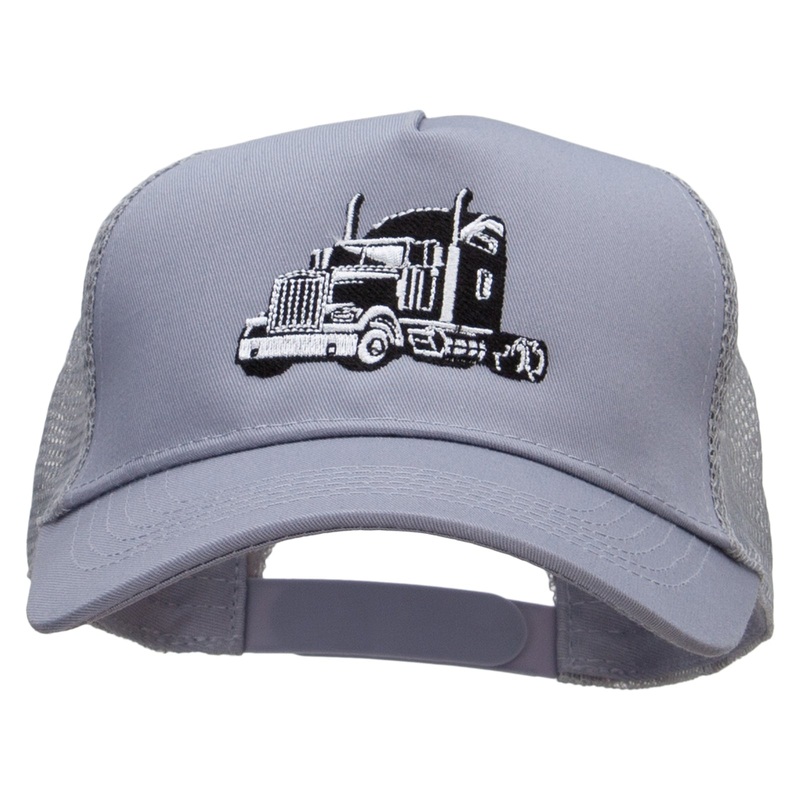 Cool Truck Embroidered Solid Cotton Prostyle Twill Mesh Cap Grey One Size