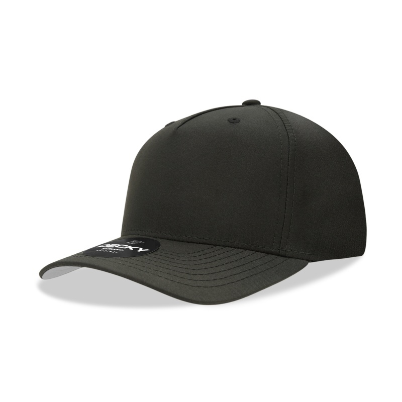 Decky 6221 5 Panel Mid Profile Structured Performance Cap Black