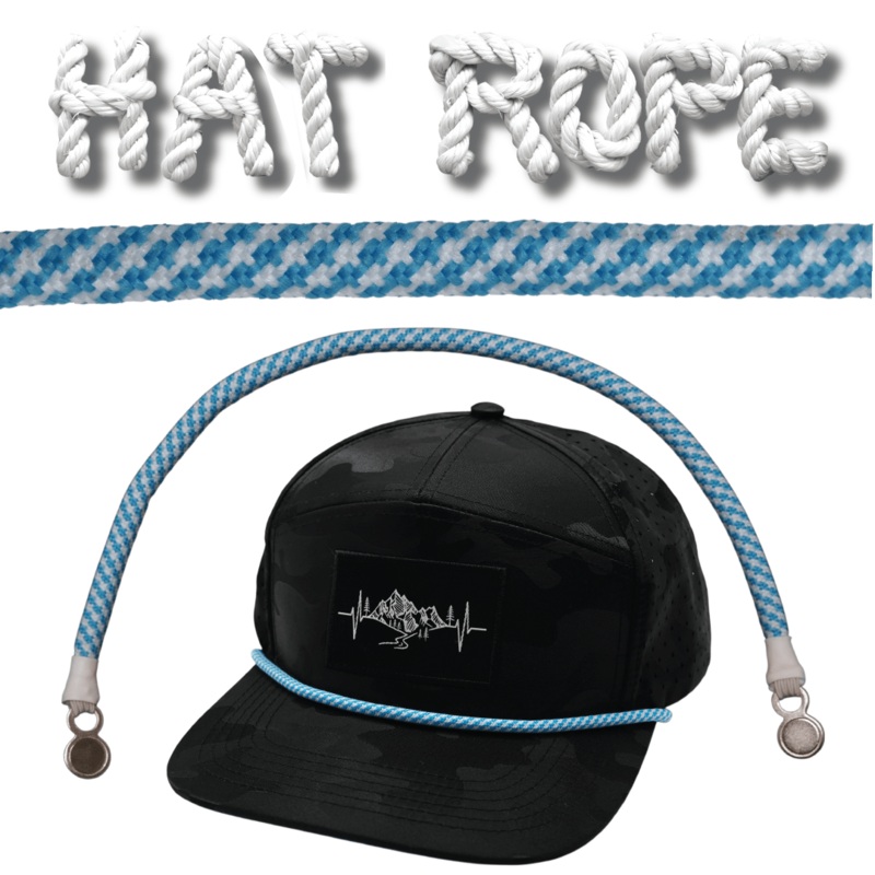 Hat Rope – Neon Blue / White – Pixels