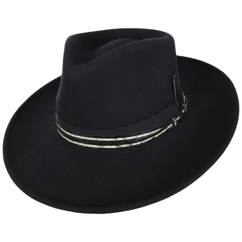 Klinger Wool LiteFelt Fedora Hat BLACK S