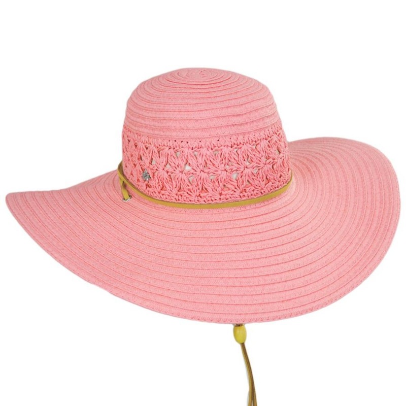 Mary Toyo Straw Swinger Hat CORAL ONE SIZE FITS MOST