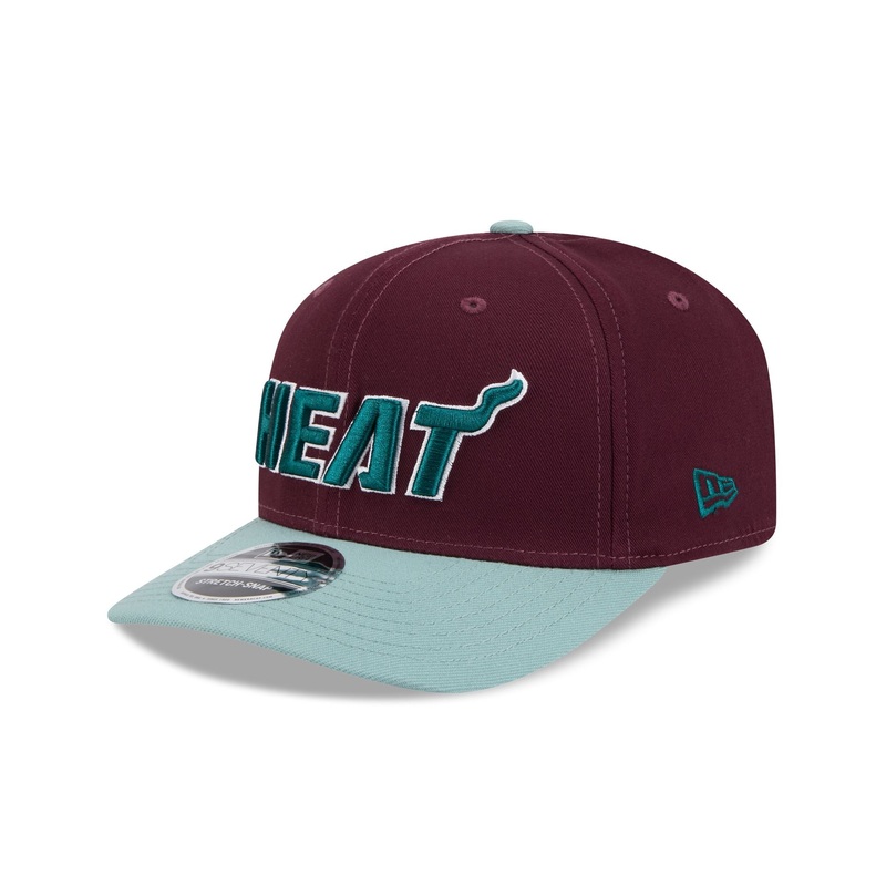 Miami Heat Maroon 9SEVENTY Stretch-Snap Hat One Size