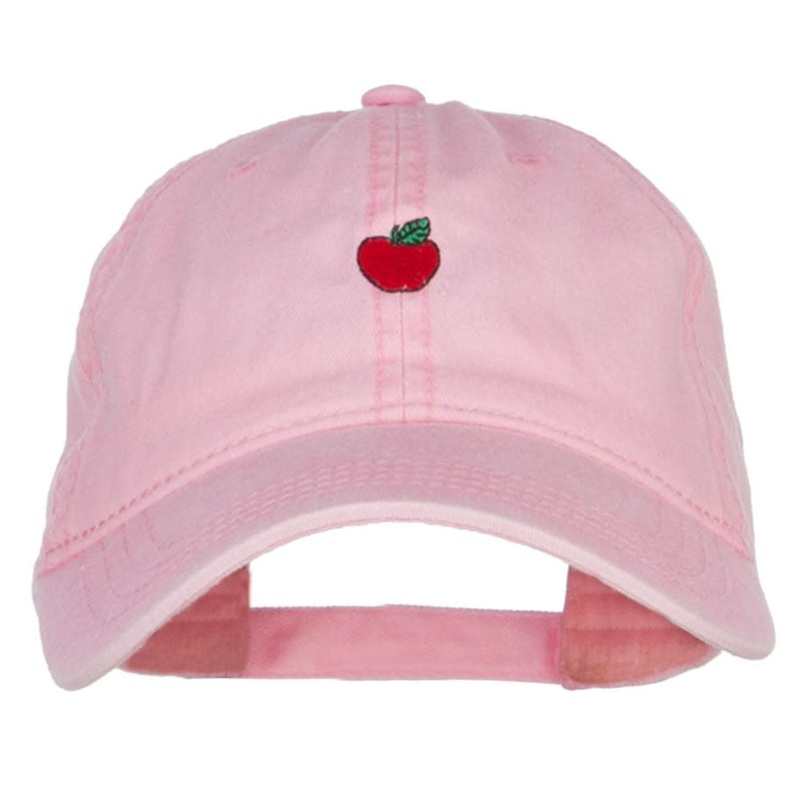 Mini Apple Embroidered Washed Cap Pink One Size