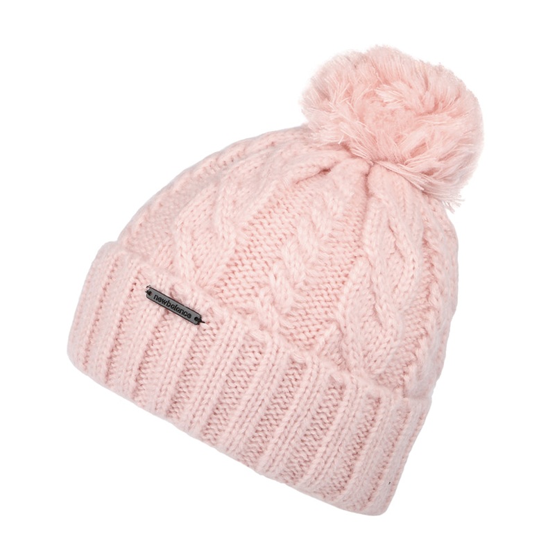 New Balance Hats Lux Knit Pom Bobble Hat – Rose 1-Size