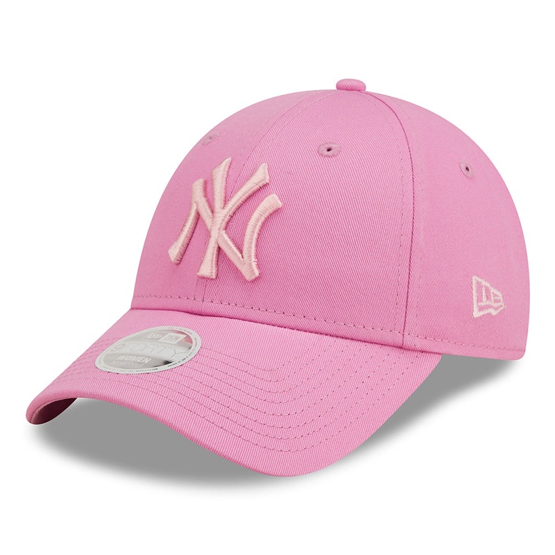 New Era Womens 9FORTY New York Yankees Baseball Cap – MLB League Essential – Pink-Light Pink Adjustable