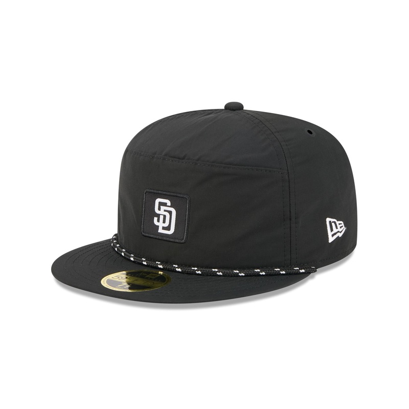 San Diego Padres Black Poly Rope Split Panel 59FIFTY Fitted Hat 7