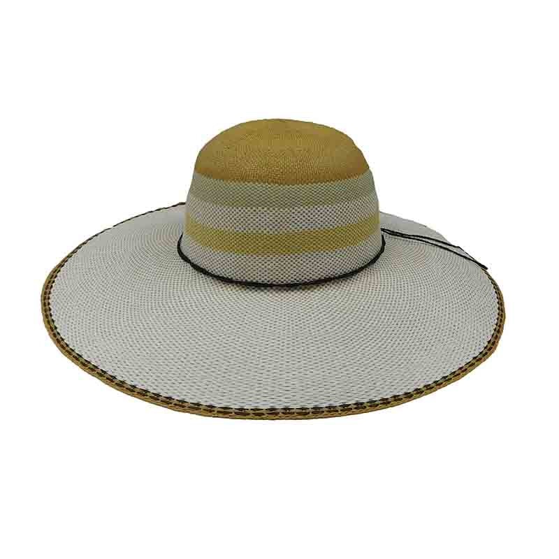 Striped Crown Bangkok Toyo Wide Brim Summer Floppy Hat – Scala Hats Yellow