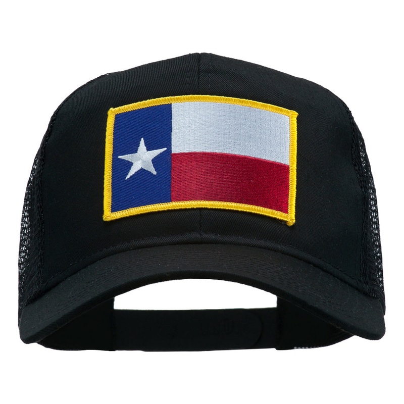 Texas State Flag Patched Mesh Cap Black One Size