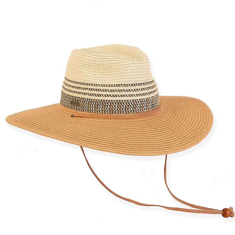 Wide Brim Gardening Hat with Chin Cord – Sun ‘N’ Sand Hats Tan OS (57 cm)