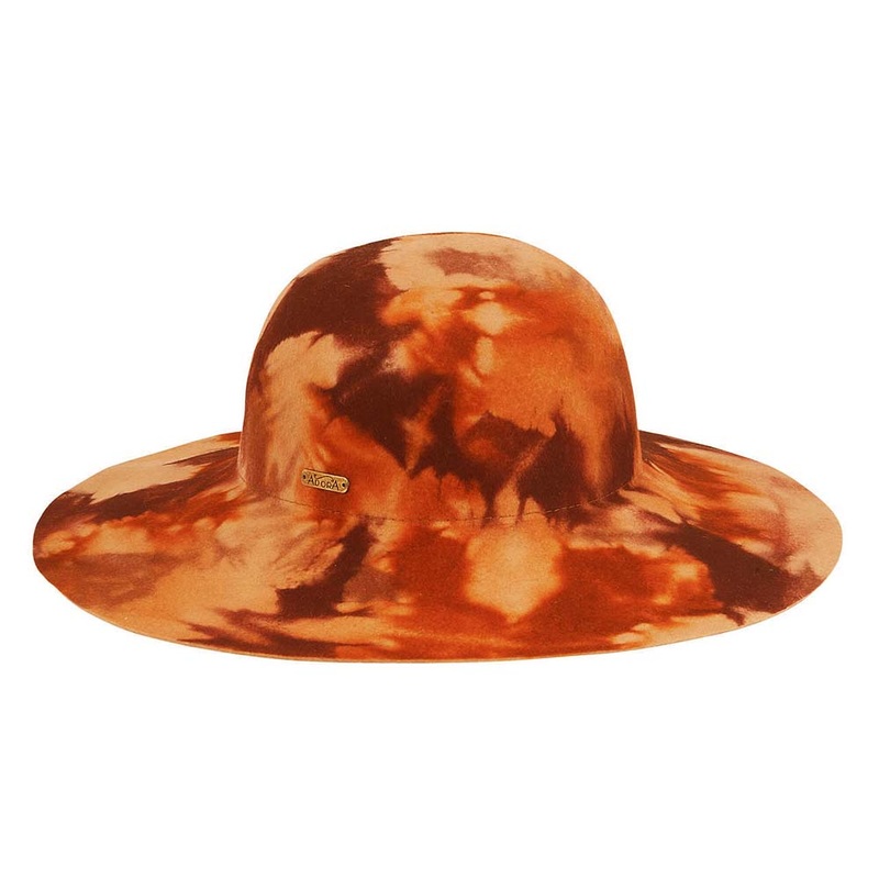 Wool Felt Wide Brim Hat with Fall Colors Print – AdoraHats Rust M/L (58 cm)