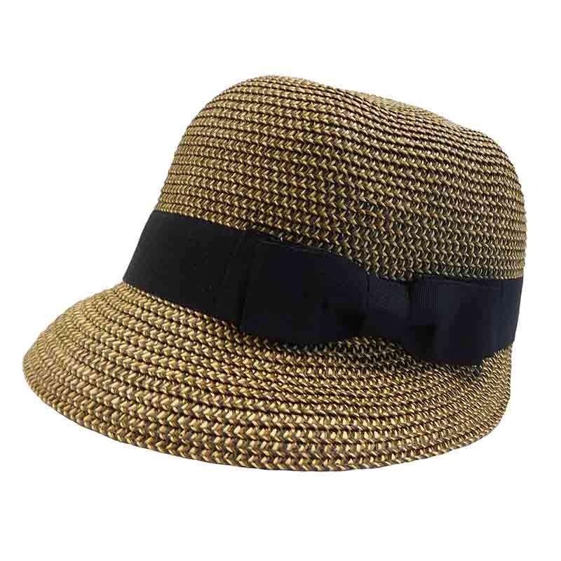 Backless Summer Brim Cloche by JSA for Women BrownTweed