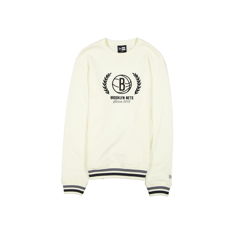 Brooklyn Nets Throwback Chrome White Crewneck S