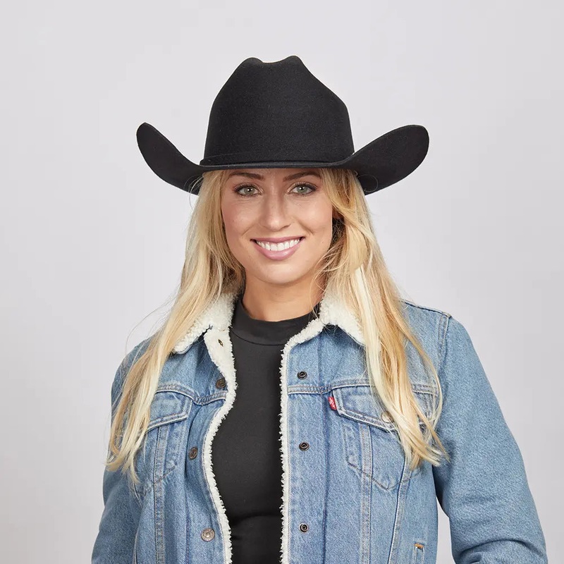 Cattleman Black | Womens Felt Black Cowgirl Hat Black SM