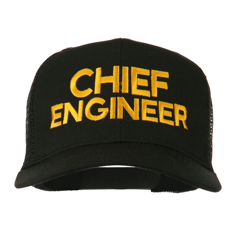 Chief Engineer Embroidered Twill Mesh Cap Black One Size