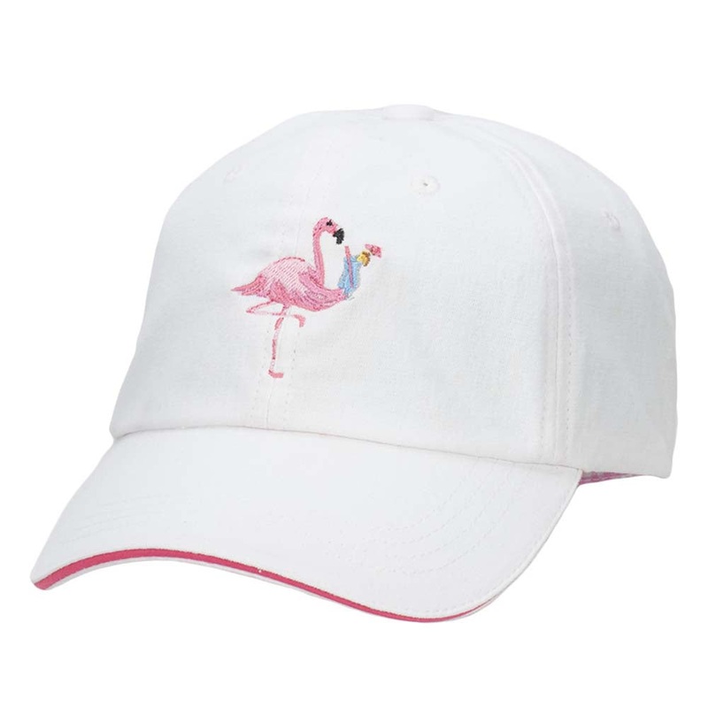 Cotton Baseball Cap with Flamingo Embroidery – Tommy Bahama Hats White