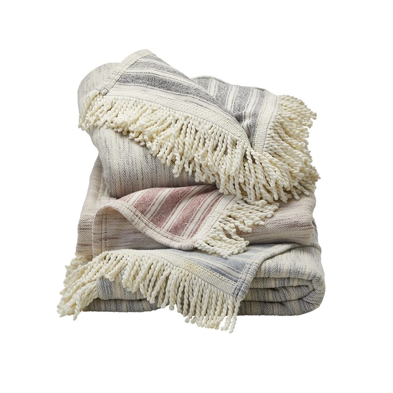 J. America 8691 Baja Blanket – 54 in W x 84 in L Natural/Brick Red