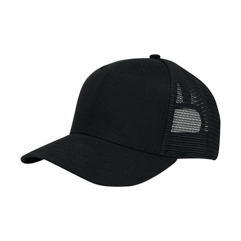 Mega Cap 6848A Deluxe Trucker Cap BLK-BLK