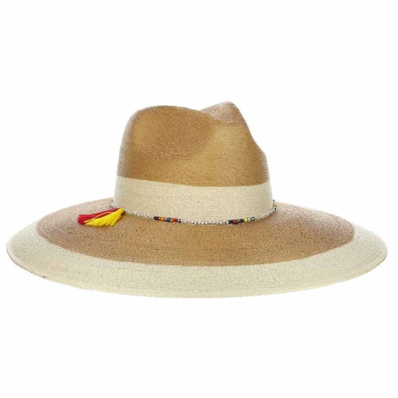 Natural Palm Downturn Safari Hat with Beaded Band – Scala Hats Toast OS (57 cm)