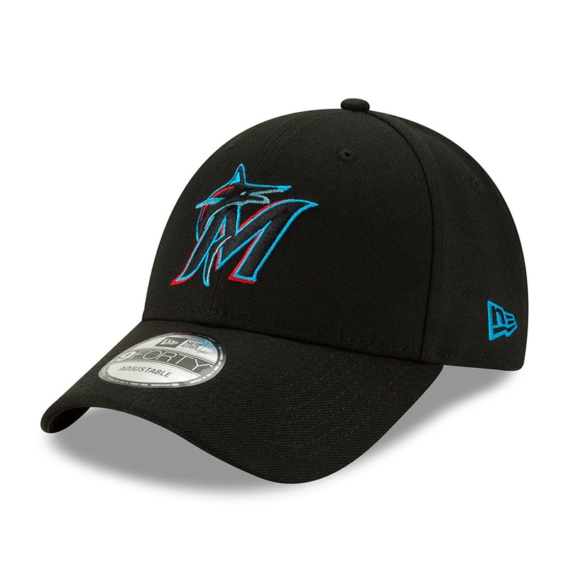 New Era 9FORTY Miami Marlins Baseball Cap – MLB The League – Black Adjustable