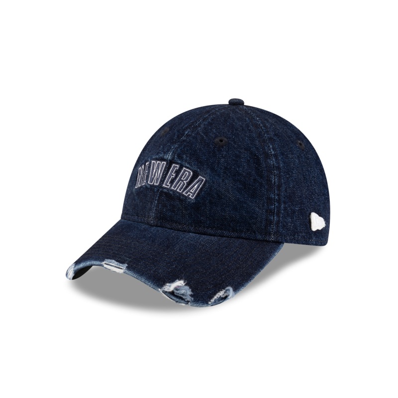 New Era Branded Sweep Rugby Denim Muted Indigo 9FORTY Adjustable Hat One Size