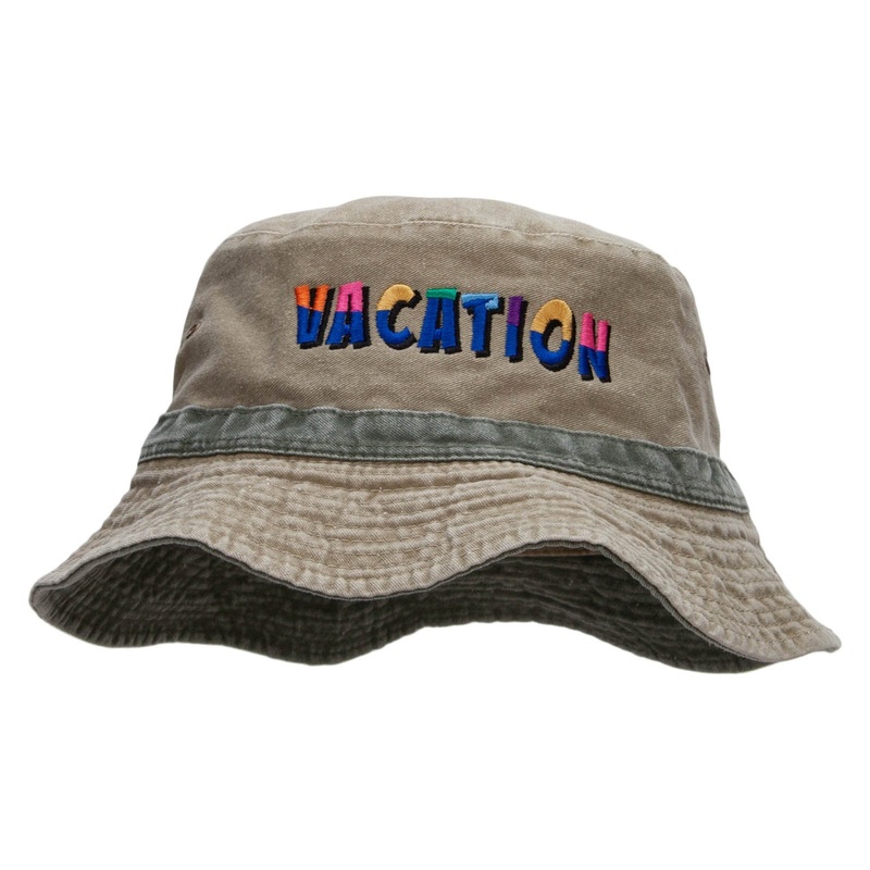 Vacation Big Size Reversible Bucket Hats Khaki Green XL-2XL