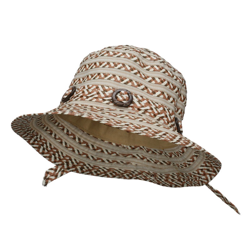 Women’s Toyo Braid Buckle Bucket Hat Tan One Size