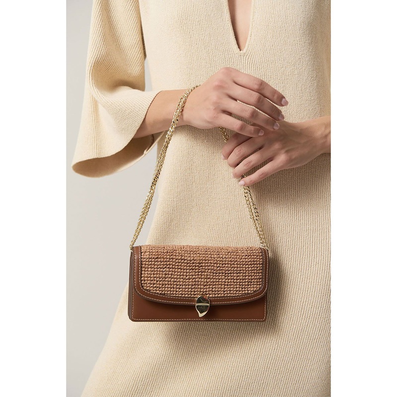 Adelie Raffia Wallet Clutch Black/Charcoal