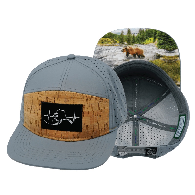Alaska Hat – Flat Bill – Cork – Gray Blue – Laser Mesh