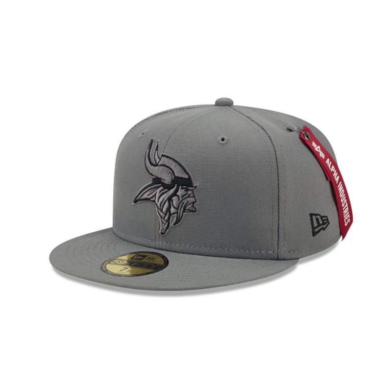 Alpha Industries X Minnesota Vikings Gray 59FIFTY Fitted Hat 7