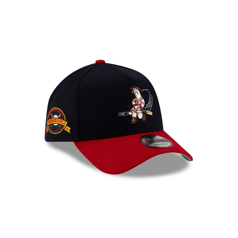 Atlanta Braves Mascot Navy 9FORTY A-Frame Snapback Hat One Size