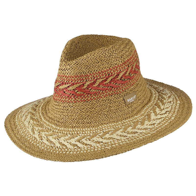 Barts Hats Caledona Summer Fedora Hat – Light Brown-Multi 1-Size