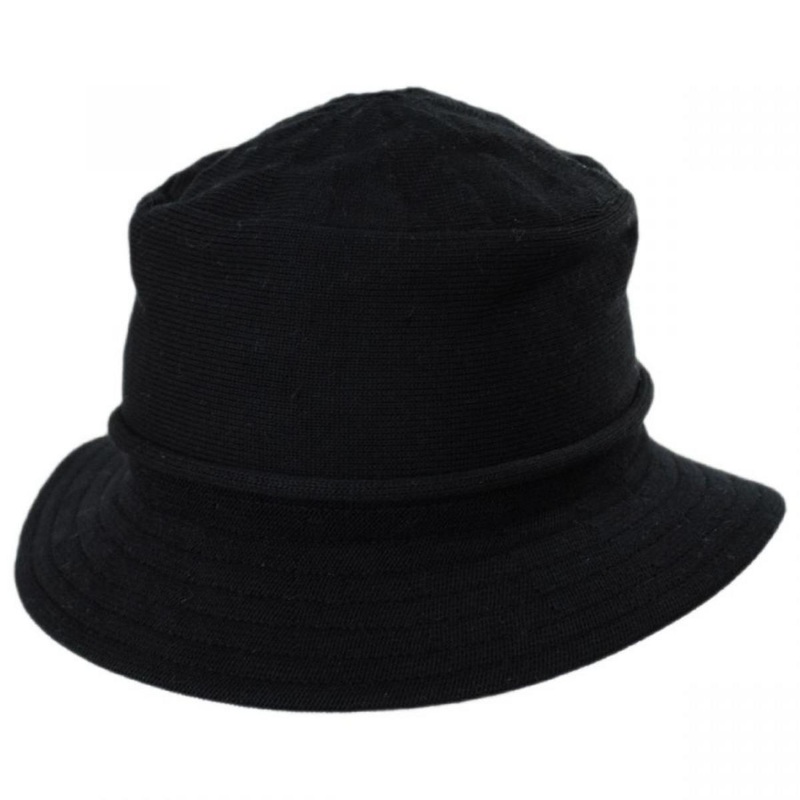 Beach Cotton Knit Bucket Hat BLACK ONE SIZE FITS MOST