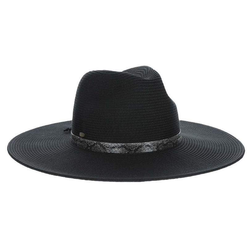 Black Large Brim Safari Sun Hat – Scala Collezione Black Medium (57 cm)