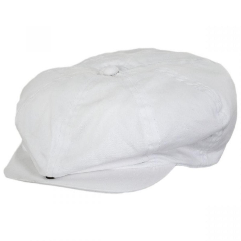 Capper Cotton Newsboy Cap WHITE S