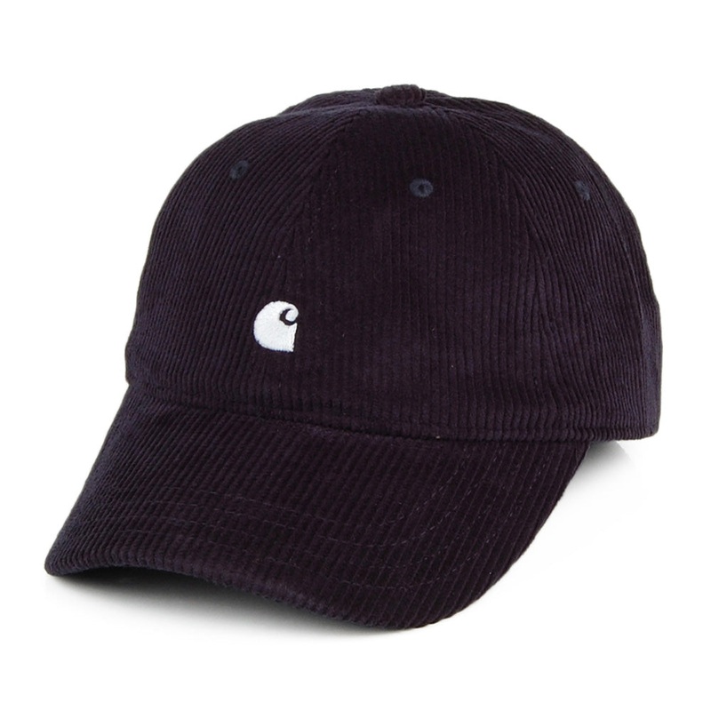 Carhartt WIP Hats Harlem Corduroy Baseball Cap – Dark Navy Adjustable