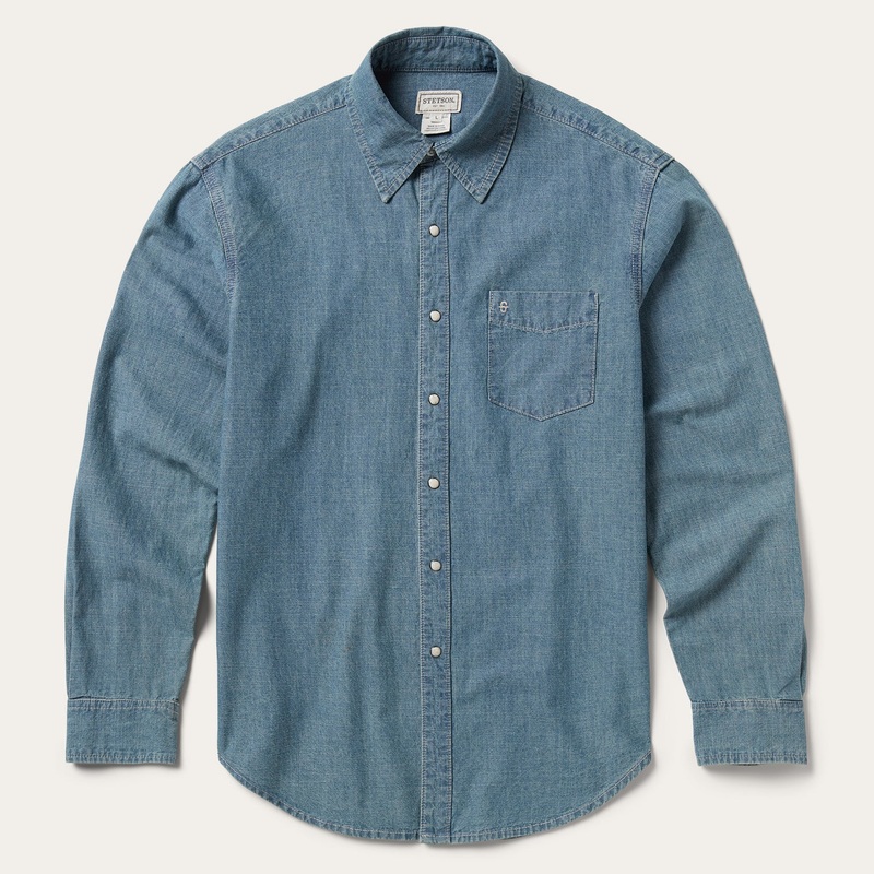 Chambray Denim Shirt Blue S