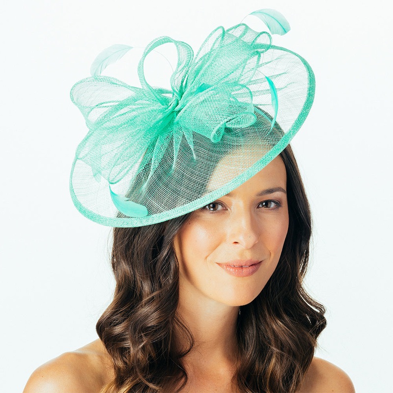 Failsworth Hats Ginny Disc Fascinator – Turquoise 1-Size