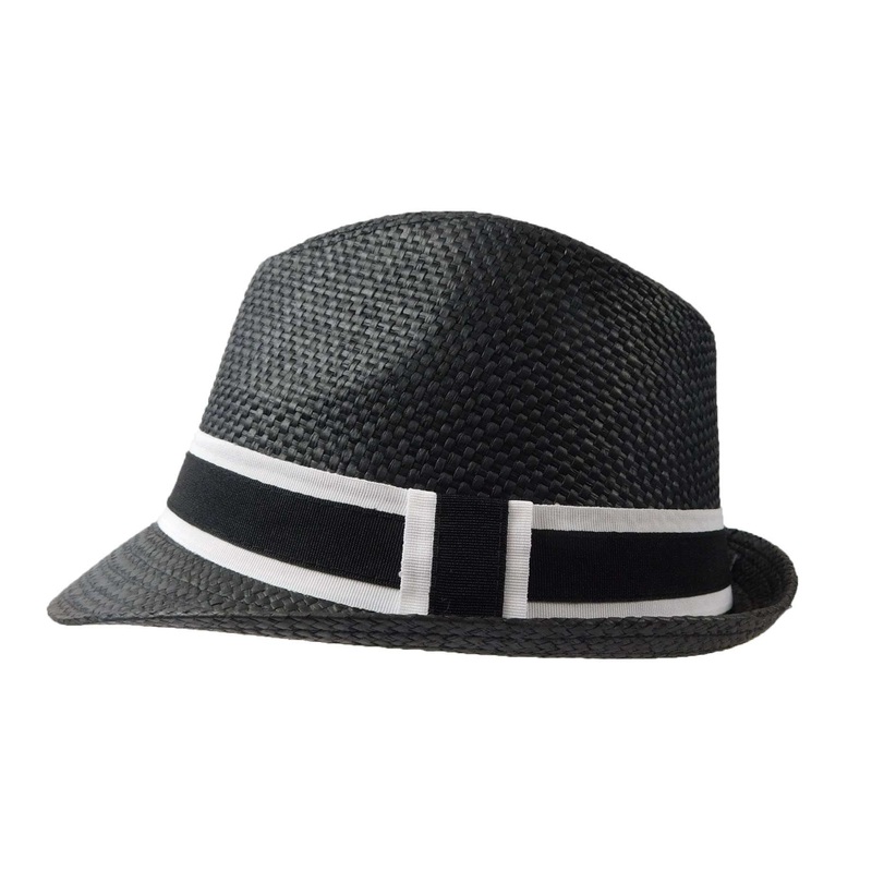 Fedora with Black and White Band M