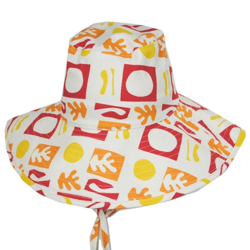 Holiday Retro Cotton Bucket Hat – White/Red SUN S/M