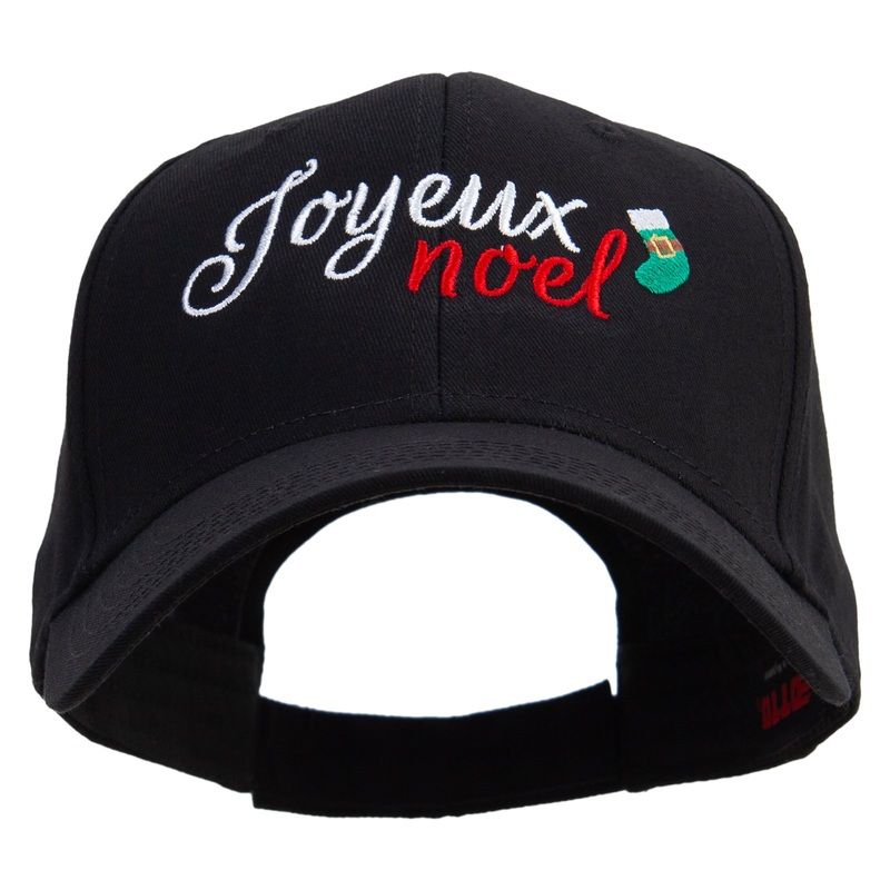 Joyeux Christmas Typography Embroidered Low Profile Cap Black One Size