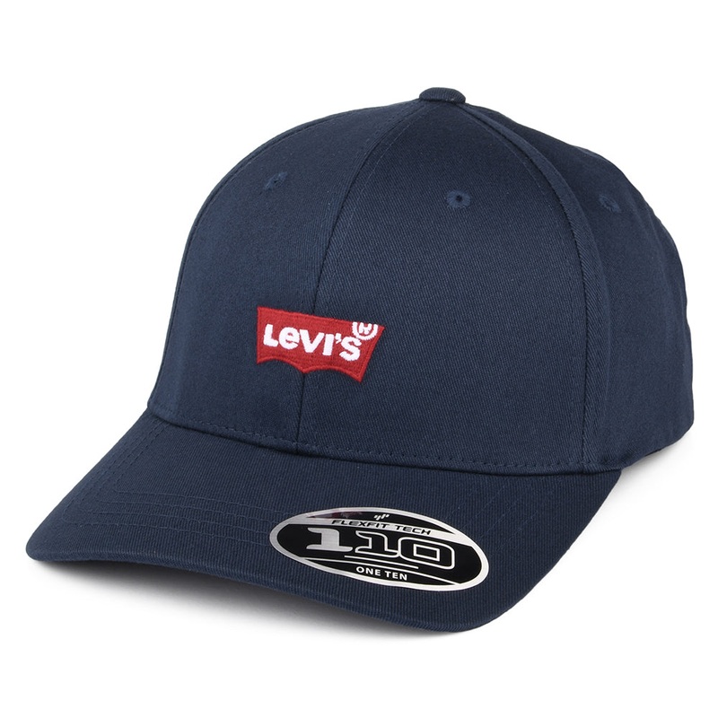 Levi’s Hats Mid Batwing Flexfit Baseball Cap With Blank Tab – Navy Blue Adjustable