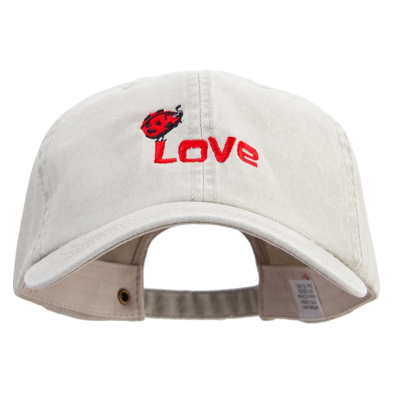Little Bug Love Embroidered Big Size Washed Pigment Dyed Cap Stone XL-3XL
