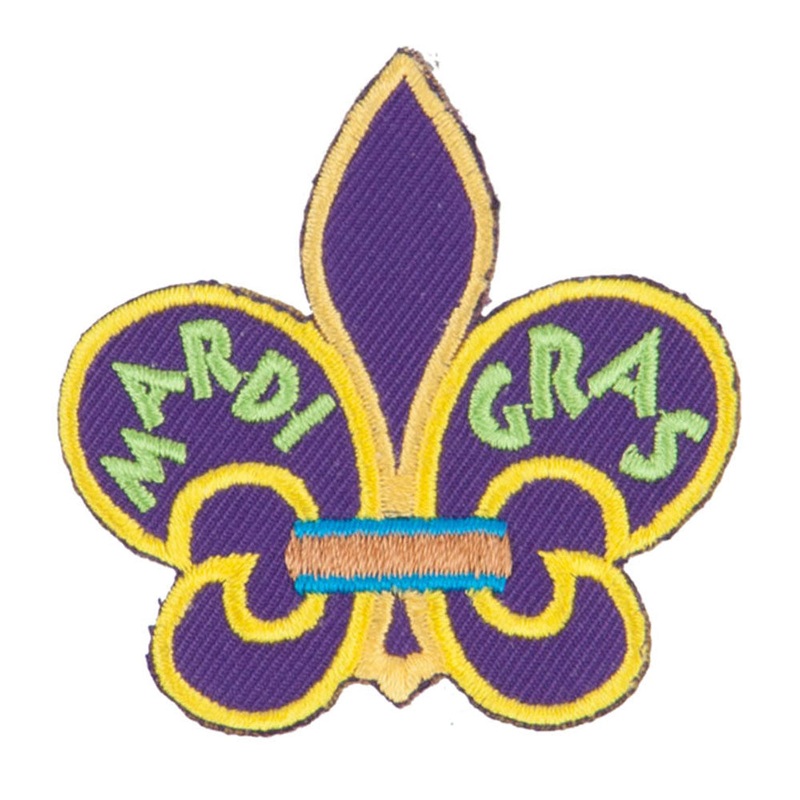 Mardi Gras Fun Patches Purple Yellow One Size
