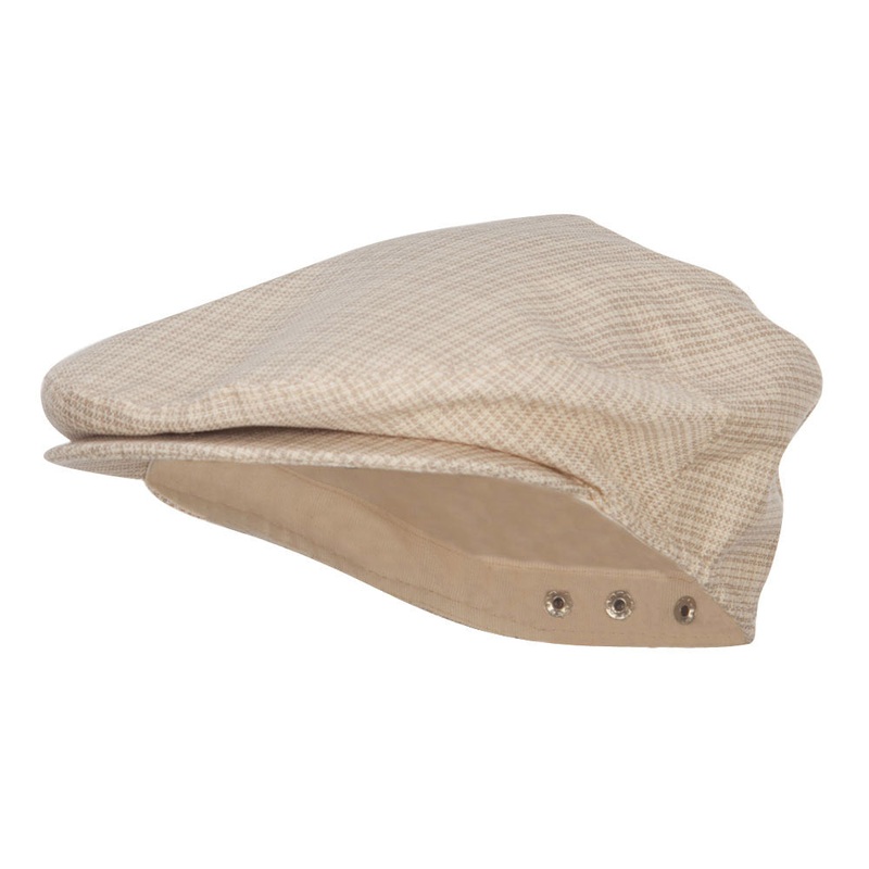 Men’s Plaid Snap Back Ivy Cap Beige One Size